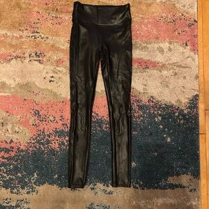SPANX Faux Leather High-Waist Leggings in Black